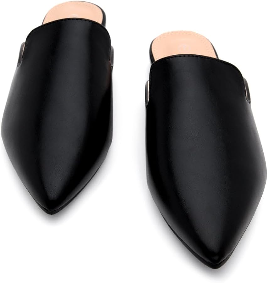 Amazon.com | Shoe Land Mules for Women, Slip On Pointed Toe Flats